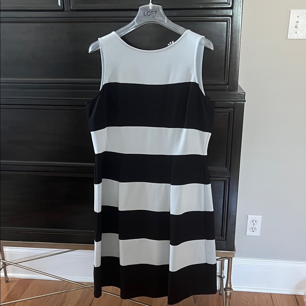 LOFT Striped Midi Dress